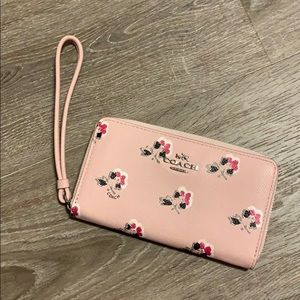 *removing 8/22* Coach pink floral wristlet